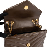 Yves Saint Laurent Brown Quilted Leather Loulou Crossbody Bag