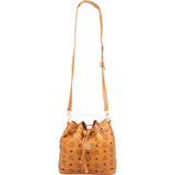 MCM Monogram Visetos Drawstring Bucket Crossbody Bag