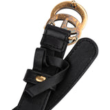 Gucci Black Leather GG Mini Marmont Belt (80 / 32)