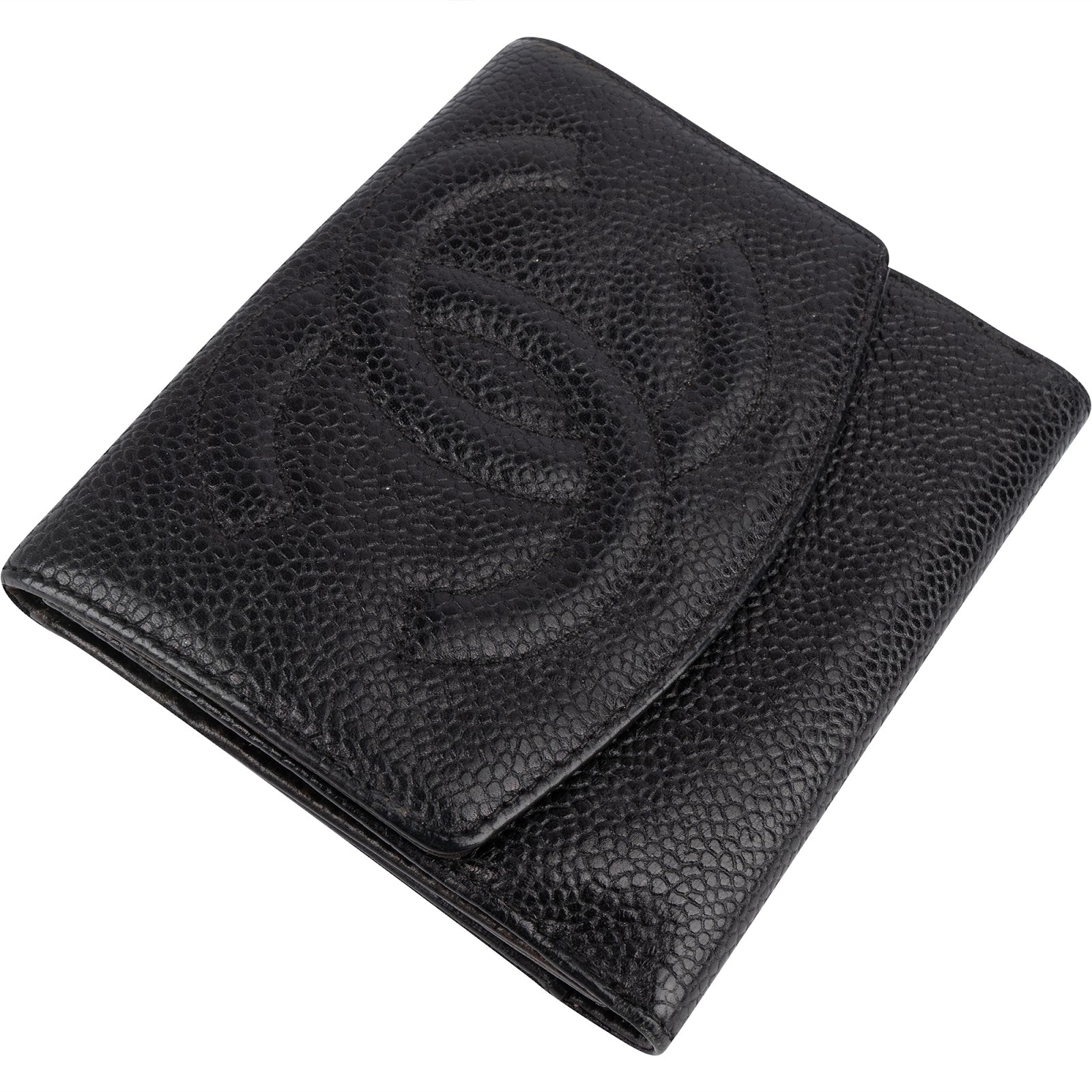 Chanel Caviar Leather Timeless CC Bifold Wallet - vintageandkickz