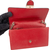 Gucci Grained Leather Interlocking GG Wallet On Chain Crossbody Bag