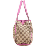 Gucci Monogram GG Canvas Pink Leather Abbey Shoulder Bag