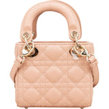 Christian Dior Quilted Lambskin Mini Lady Dior Crossbody Handbag