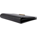Prada Black Saffiano Leather Triangle Trifold Wallet