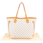 Louis Vuitton Monogram Damier Azur Canvas Neverfull MM Shoulder Bag - vintageandkickz