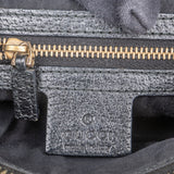 [🔄️B09 / F15] Gucci Monogram Black GG Canvas Bamboo Studded Hobo Handbag - vintageandkickz