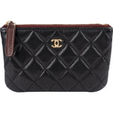 Chanel Quilted Caviar Leather Pouch Wallet