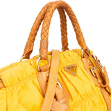 Prada Tessuto Gaufre Woven Handle Satchel Handbag