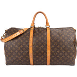 Louis Vuitton Monogram Canvas Keepall 55 Bandoulière Travel Bag