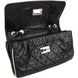 Chanel Quilted Calfskin East West Mademoiselle Stitch Around Singe Flap Crossbody Bag
