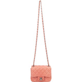 Chanel Quilted Lambskin Palladium Mini Rectangular Single Flap Crossbody Bag