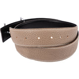 Hermès Bicolor Taupe Togo Leather Reversible H Belt (90)