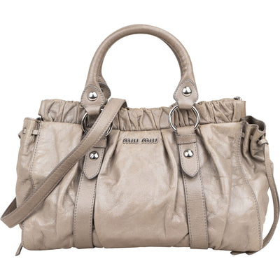 Miu Miu Vitello Lux Bauletto Handbag