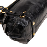 Miu Miu Black Vitello Lux Leather City Handbag