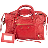 Balenciaga Red Leather City Handbag