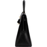 Hermès Noir Boxcalf Kelly 35 Sellier Handbag
