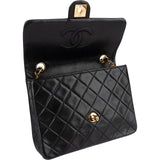 Chanel Quilted Lambskin 24K Gold Single Flap Crossbody Bag
