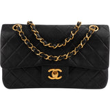 Chanel Quilted Lambskin 24K Gold Small Double Flap Shoulder Bag