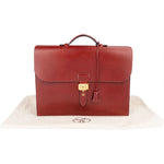 Hermès Bordeaux Leather Depeches Briefcase Handbag xx stempel /1 x schlüssel? - vintageandkickz