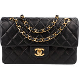 Chanel Quilted Lambskin 24K Gold Small Double Flap Shoulder Bag