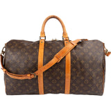 Louis Vuitton Monogram Canvas Keepall 50 Bandoulière Travel Bag