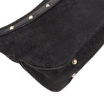 [🔄️B09 / F15] Gucci Monogram Black GG Canvas Bamboo Studded Hobo Handbag - vintageandkickz