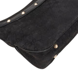 [🔄️B09 / F15] Gucci Monogram Black GG Canvas Bamboo Studded Hobo Handbag - vintageandkickz
