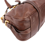 Prada Brown Vitello Daino Bauletto Handbag