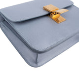 Celine Blue Grained Calfskin Classic Box Small Crossbody Bag