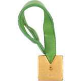 MCM Visetos Monogram Golden Emblem Green Leather Bag Charm