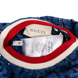 Gucci Blue Wool Lace Butterfly Appliqué T-Shirt (XS)