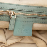 Gucci Monogram GG Canvas Blue Leather Web Stripe Joy Boston Handbag