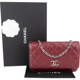 Chanel Wuilted Caviar Leather Jeweled CC Wallet On Chain Crossbody Bag