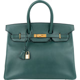 Hermès Vert Clair Ardennes Leather Birkin 35 Handbag