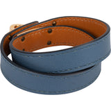 Hermès Kelly Blue Leather Double Tour Bracelet (XS)