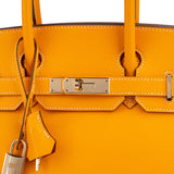 Hermès Jaune D`Or / Orange Verso Epsom Gold Birkin 30 Handbag