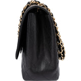 Chanel Quilted Caviar Leather Jumbo Single Flap Crossbody Bag