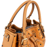 MCM Monogram Visetos Dessau Drawstring Bucket Handbag