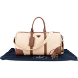 Prada Canvas Saffiano Leather Duffle Weekender 50 Travel Bag