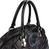 Gucci GG Black Quilted and Grained Patent Bowler Handbag