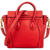 Céline Drummed Calfskin Luggage Nano Handbag