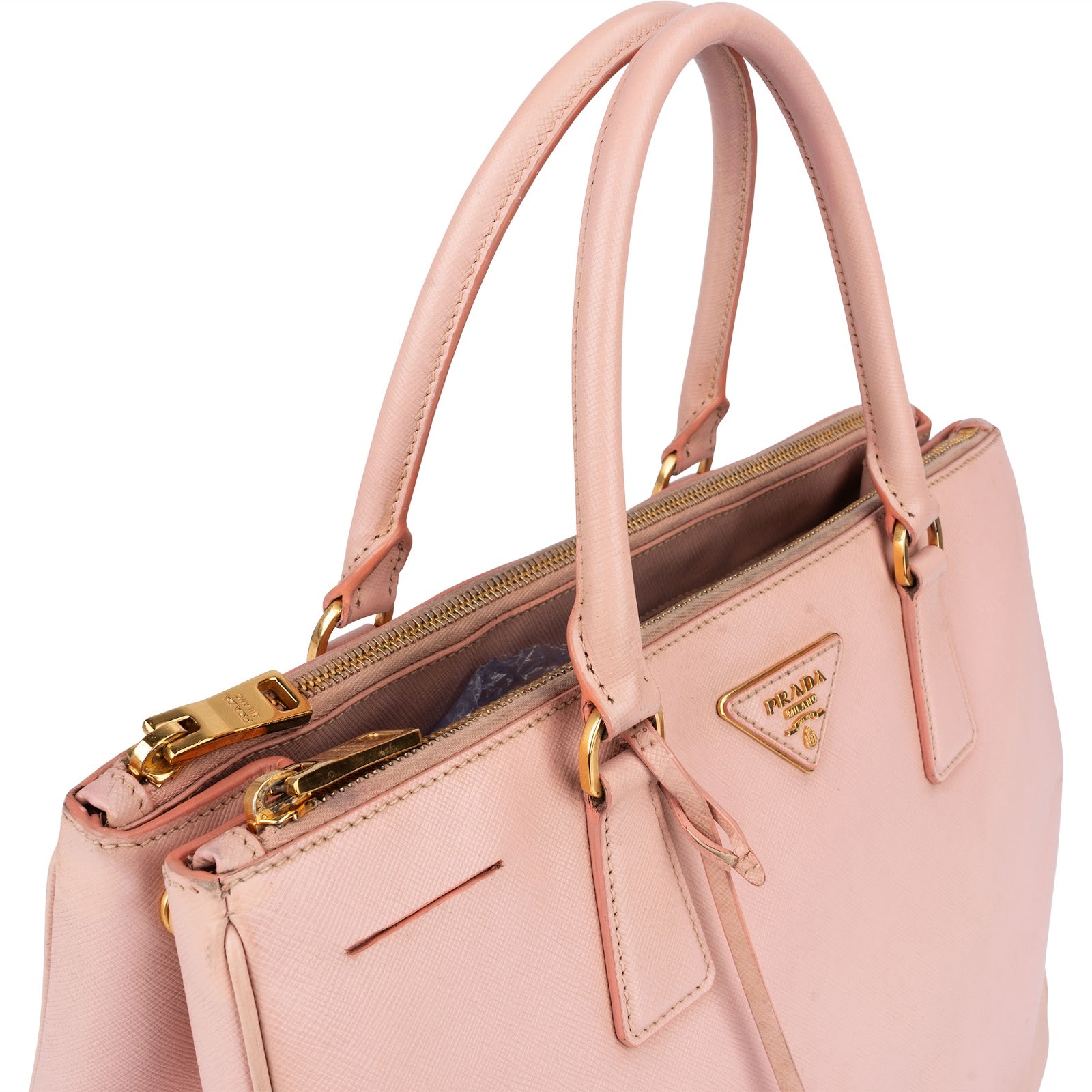 Prada Pink Saffiano Leather Galleria Handbag - vintageandkickz