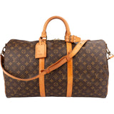 Louis Vuitton Monogram Canvas Keepall 50 Bandoulière Travel Bag