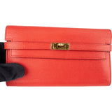 Hermès Red Clemence Leather Kelly Wallet