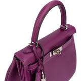 Hermès Swift Anemone Kelly Palladium 25 Sellier Handbag