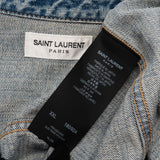 Saint Laurent Blue Denim Button Up Long Sleeves Shirt Womens Jacket Cassandre (XXL)