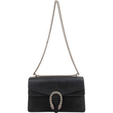 Gucci Grained Leather Crystal Dionysus Shoulder Bag