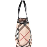 Burberry Nova-Check Monogram Patent Leather Tote Shoulder Bag