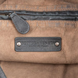 Bottega Black Intrecciato Leather Belly Hobo Shoulder Bag