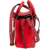 MCM Red Pebbled Leather Aren Mini Top Handle Crossbody Bag